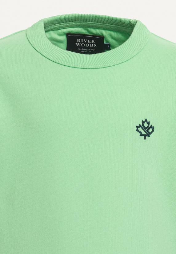 River Woods Katoenen Trui Ronde Hals Lime