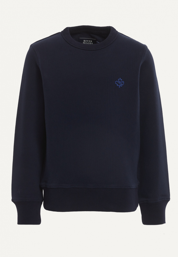 river woods Katoenen trui ronde hals navy