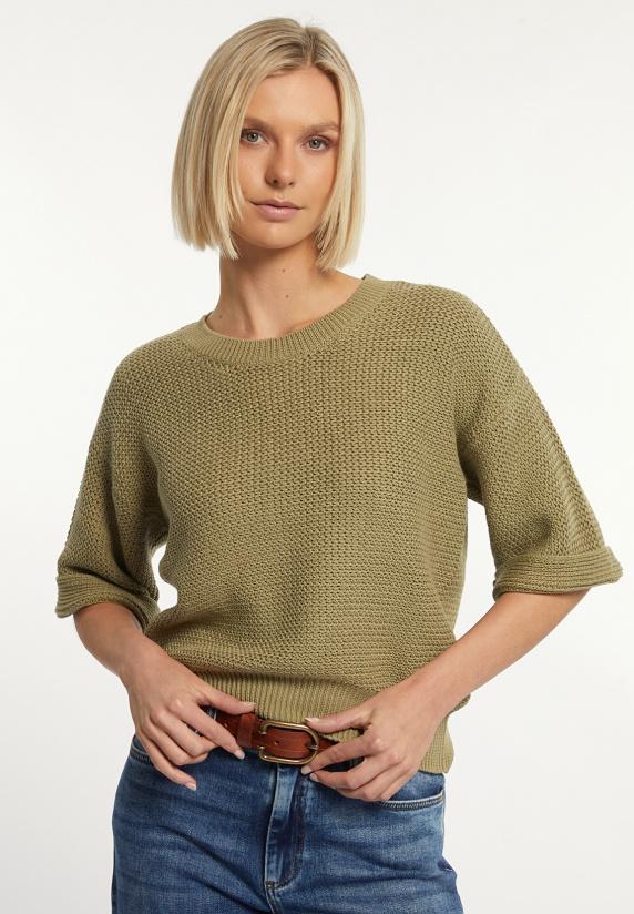 river woods Katoenen trui ronde hals olijfgroen