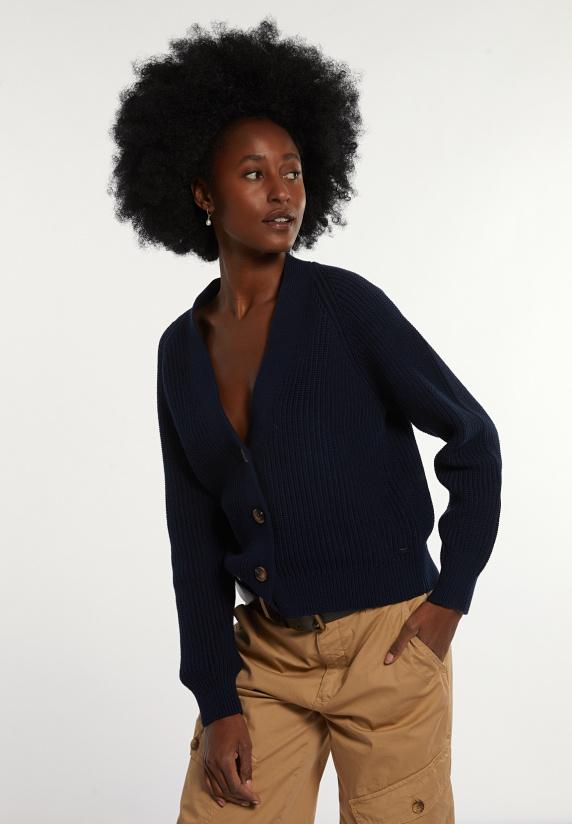 river woods Katoenen V-hals cardigan navy