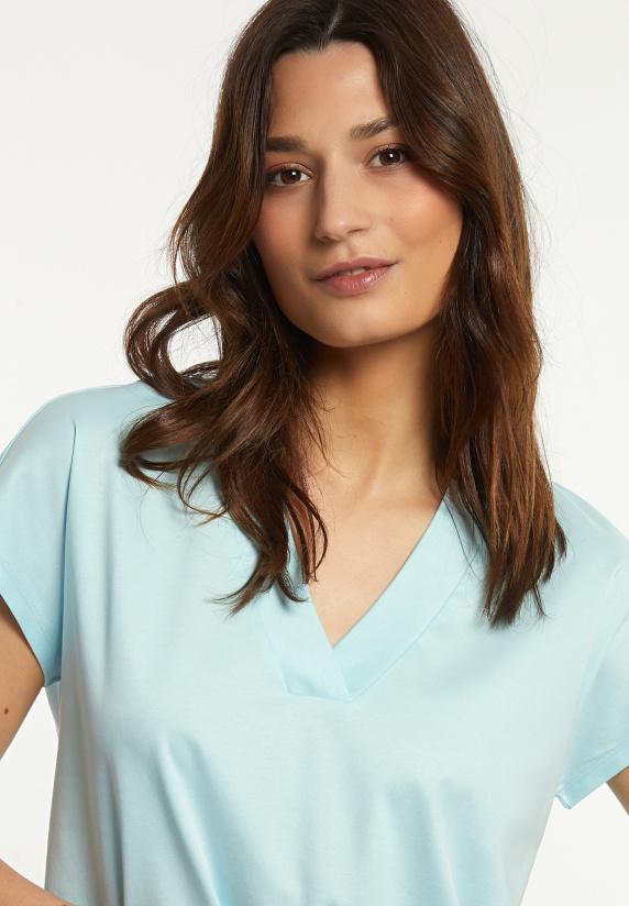 River Woods Katoenen V-hals T-shirt Blauw