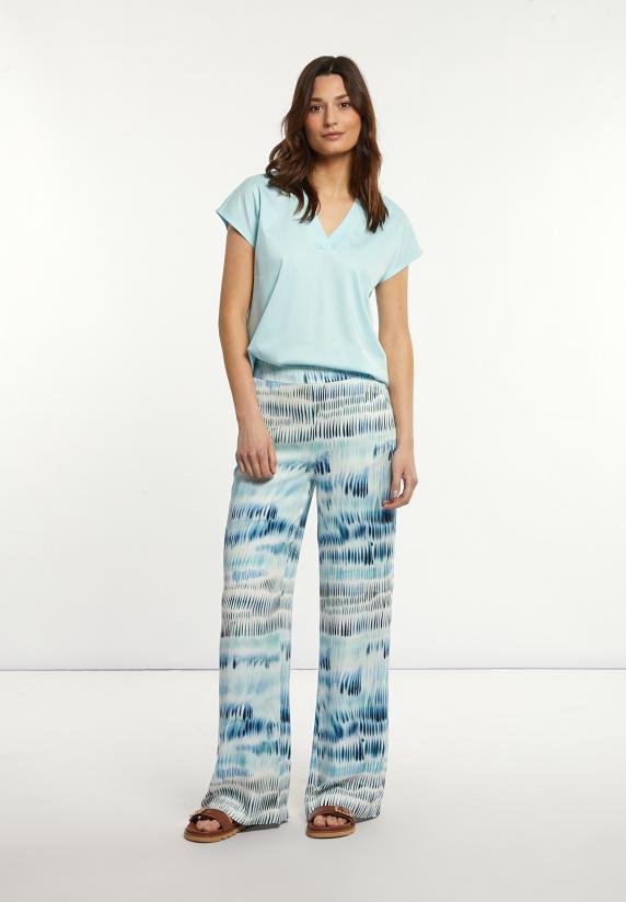 River Woods Katoenen V-hals T-shirt Blauw