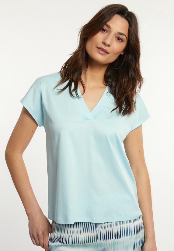 river woods Katoenen V-hals T-shirt blauw