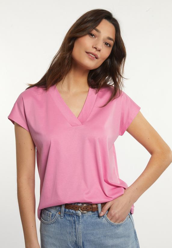 river woods Katoenen V-hals T-shirt roze