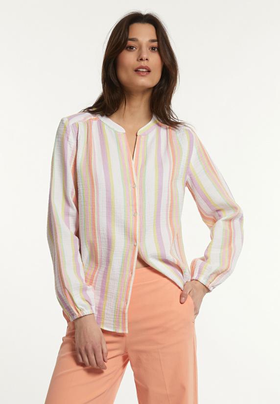 river woods Katoenen wijde gestreepte blouse multi