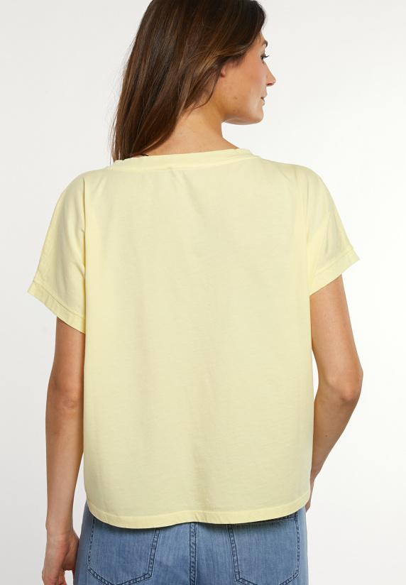 River Woods Katoenen Wijde Mouwloze T-shirt Geel