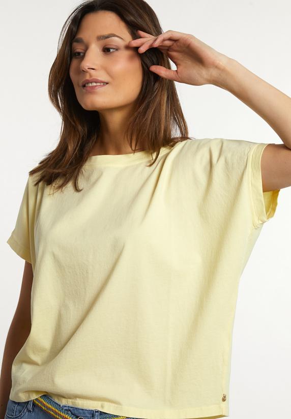 River Woods Katoenen Wijde Mouwloze T-shirt Geel