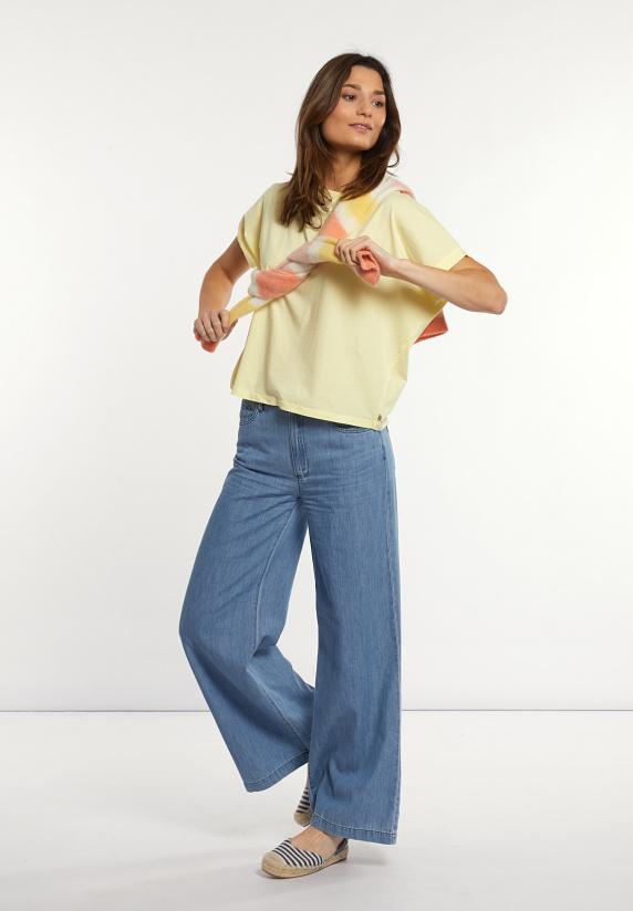 River Woods Katoenen Wijde Mouwloze T-shirt Geel