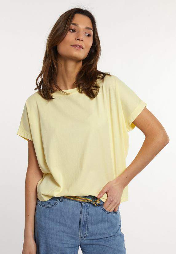 river woods Katoenen wijde mouwloze T-shirt geel