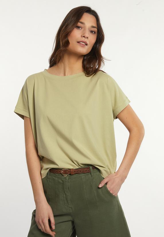 river woods Katoenen wijde mouwloze T-shirt groen