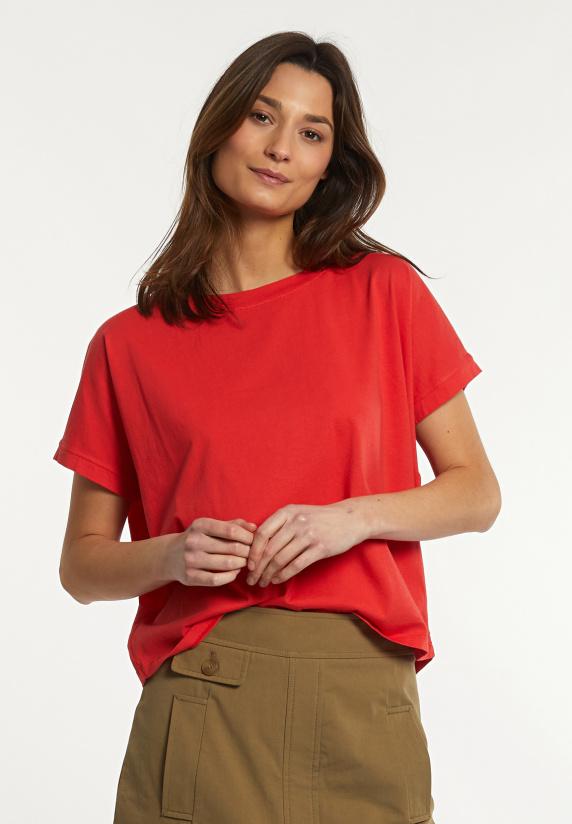 river woods Katoenen wijde mouwloze T-shirt rood