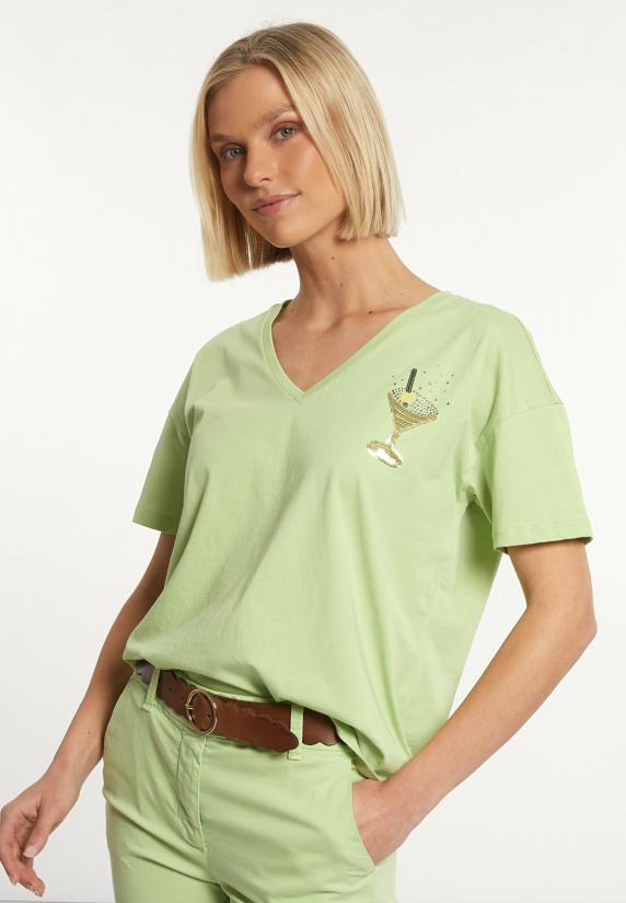 river woods Katoenen wijde V-hals T-shirt groen