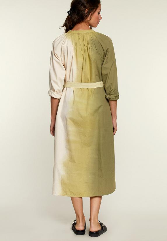 river woods Khaki tie & dye kleed met strikceintuur