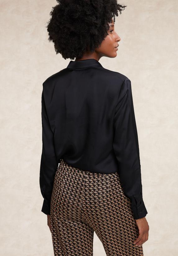 River Woods Klassieke Blouse Zwart