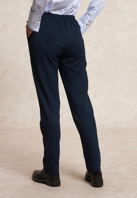 River Woods Klassieke Broek Visgraat Patroon Blauw