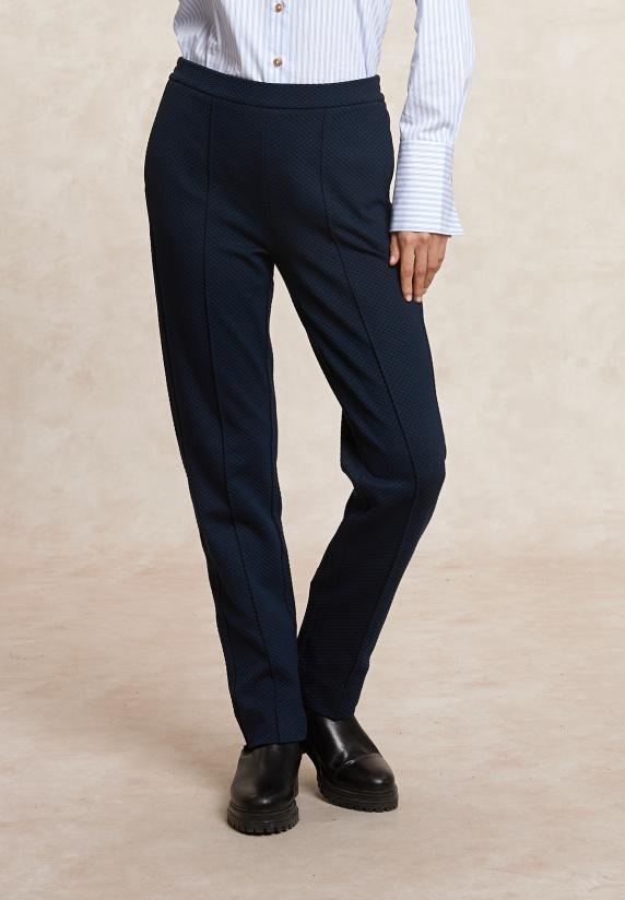 River Woods Klassieke Broek Visgraat Patroon Blauw