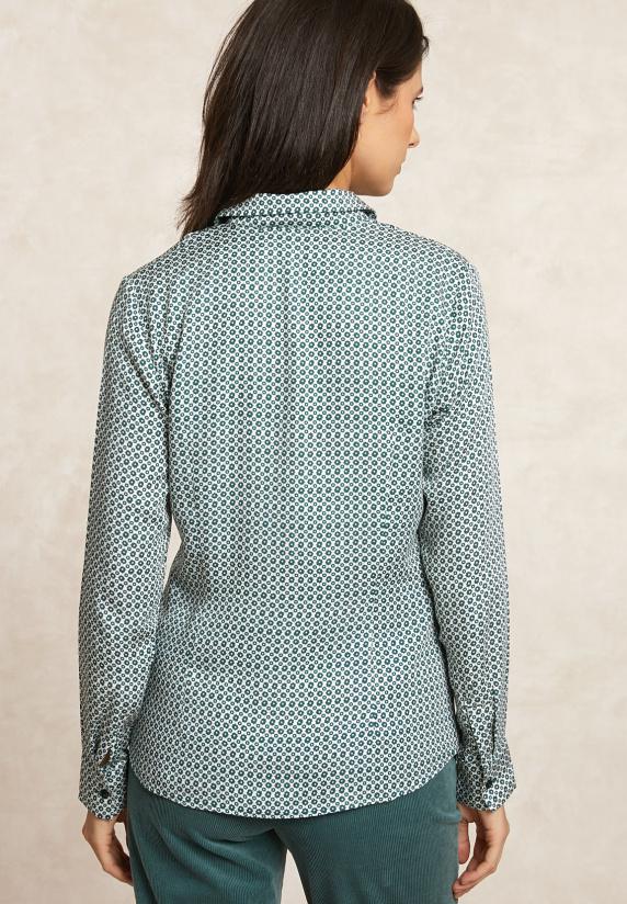 River Woods Klassieke Fantasieblouse Groen/écru