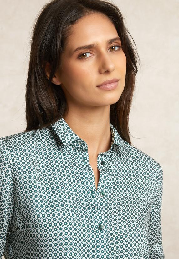 River Woods Klassieke Fantasieblouse Groen/écru