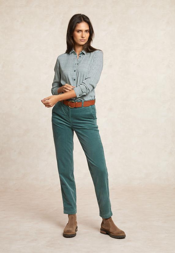 River Woods Klassieke Fantasieblouse Groen/écru