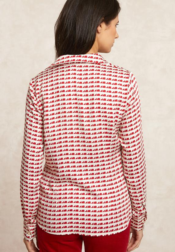 River Woods Klassieke Fantasieblouse Rood/écru