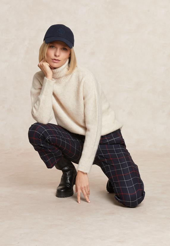 river woods Klassieke geruite 7/8 broek blauw/rood