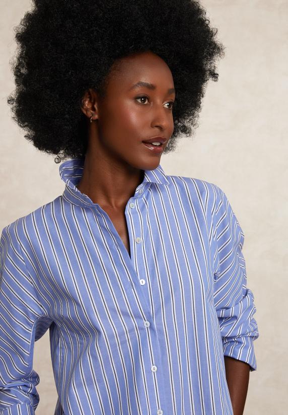 River Woods Klassieke Gestreepte Blouse Blauw/wit