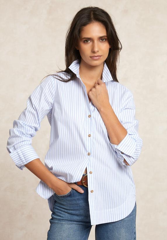 River Woods Klassieke Gestreepte Blouse Blauw/wit