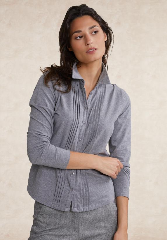 river woods Klassieke T-shirt lange mouwen grijs