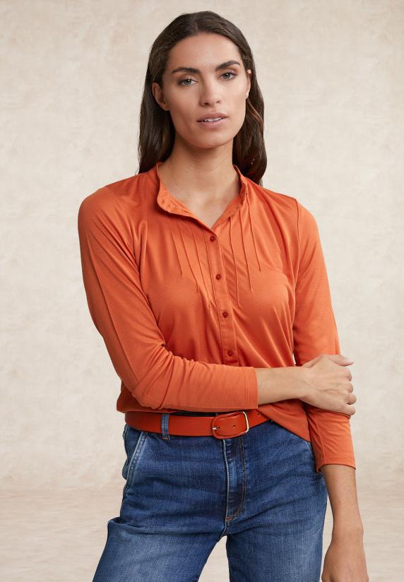 river woods Klassieke T-shirt lange mouwen oranje