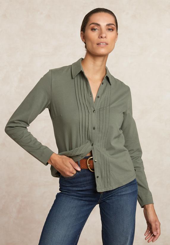 river woods Klassieke T-shirt met plooien kaki