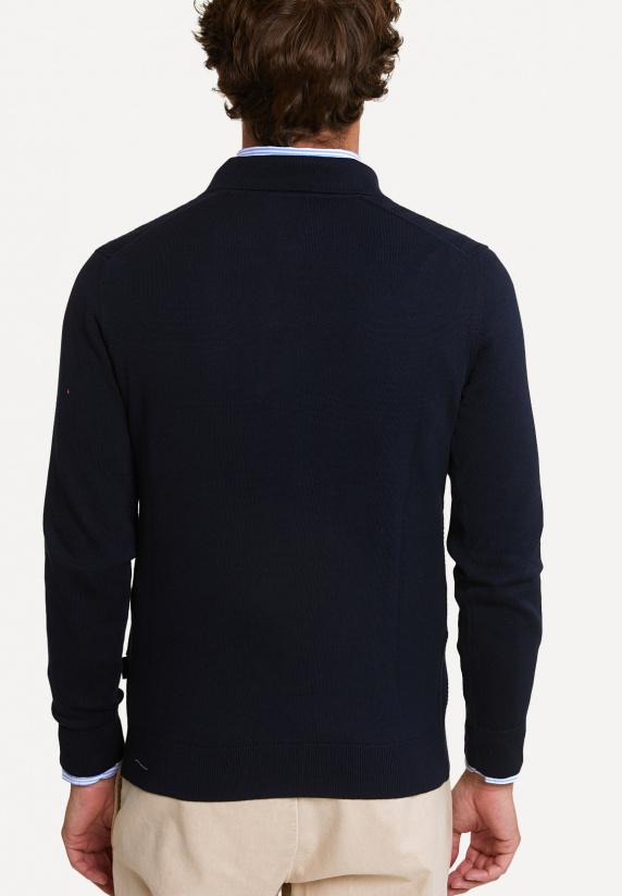 River Woods Klassieke V-hals Polotrui Dark Navy
