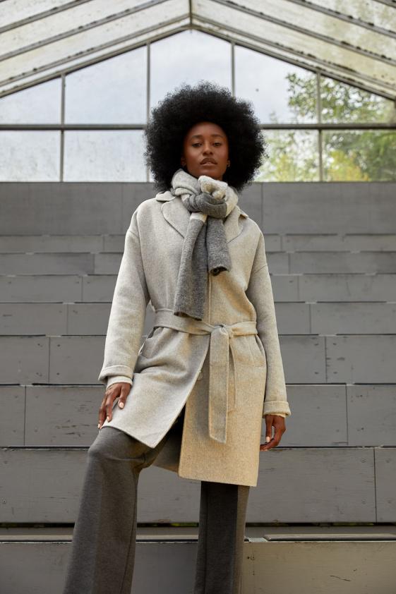 River Woods Klassieke Wollen Mantel Grijs