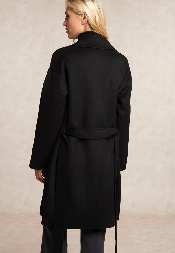 River Woods Klassieke Wollen Mantel Zwart