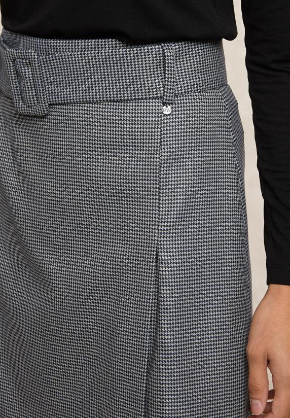 River Woods Korte Geruite Rok Met Riem Grijs