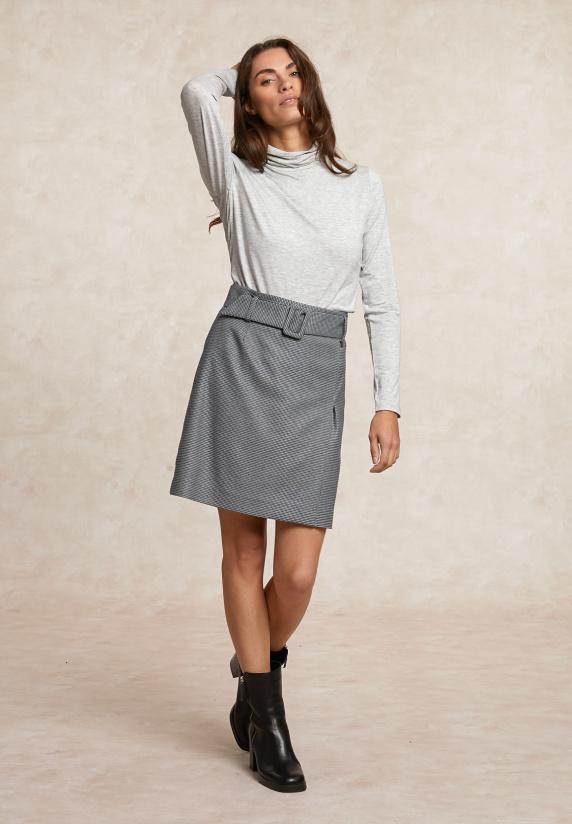 river woods Korte geruite rok met riem grijs