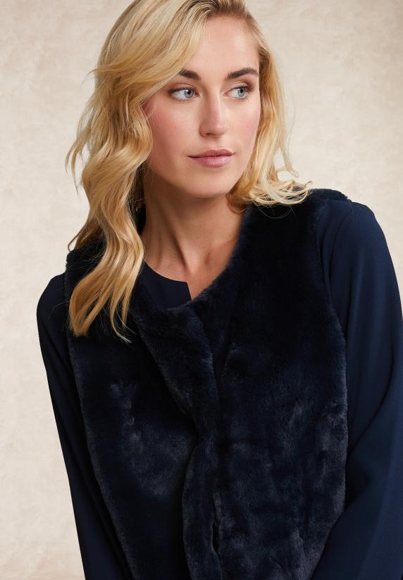 River Woods Korte Mouwloze Mantel Navy