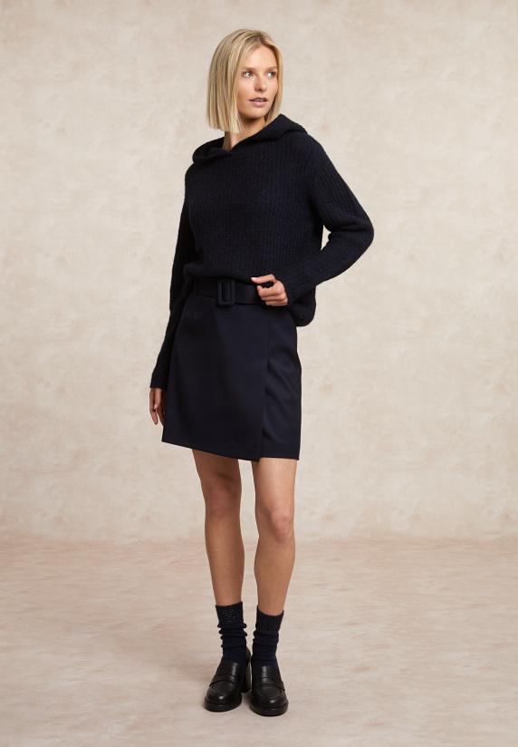 river woods Korte rok met riem navy