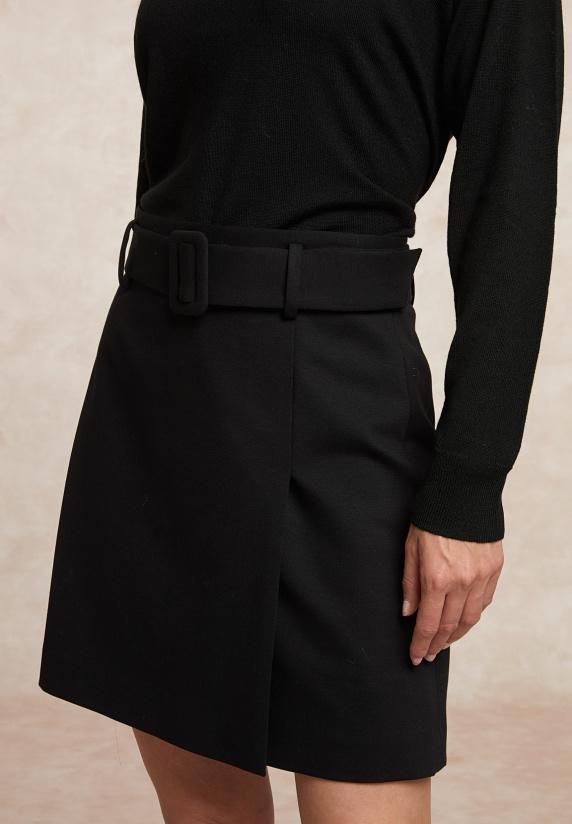 River Woods Korte Rok Met Riem Zwart