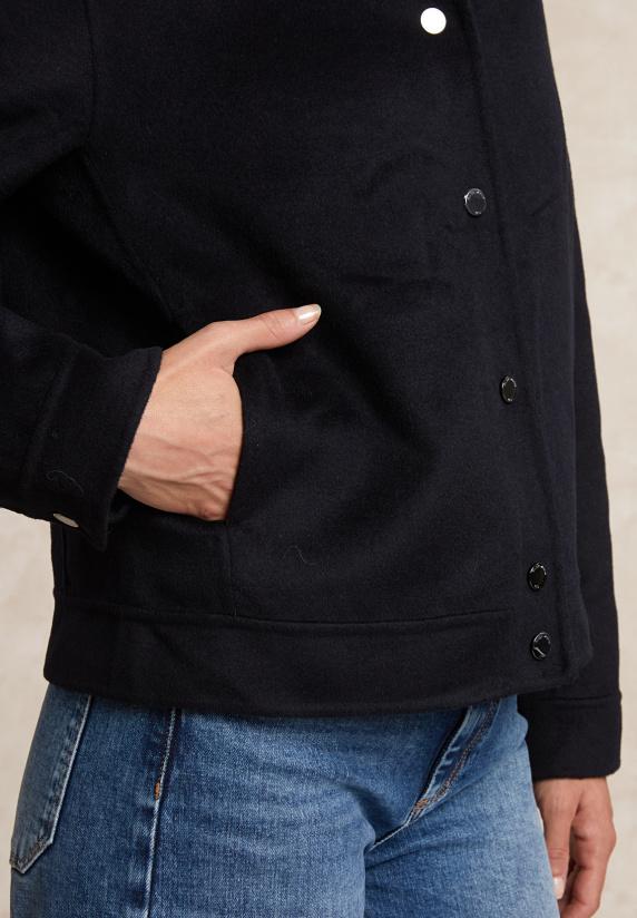 River Woods Korte Wollen Bomberjack Navy