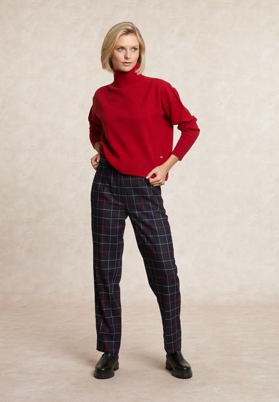 River Woods Lamswollen Trui Opstaande Kraag Rood