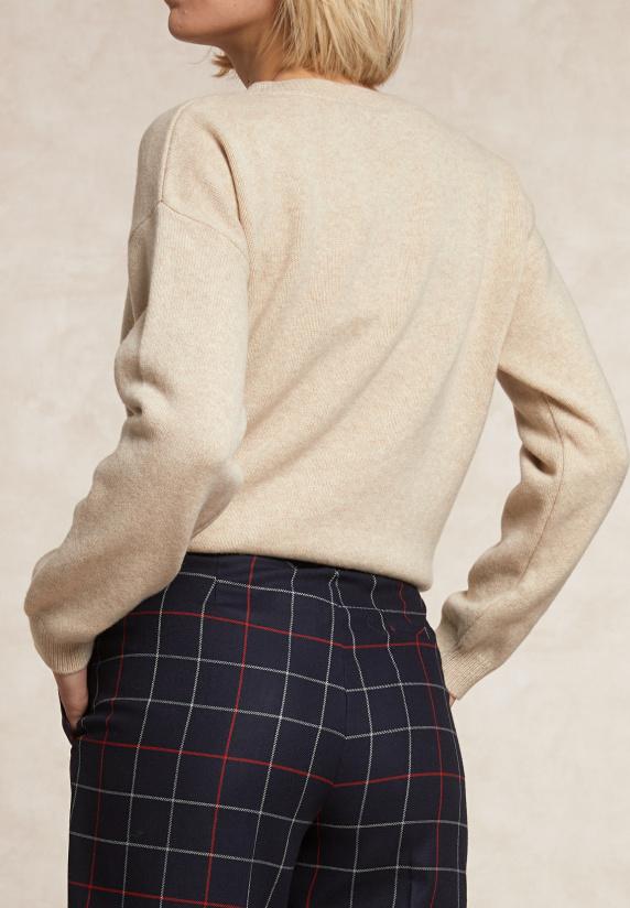 River Woods Lamswollen Trui Ronde Hals Beige