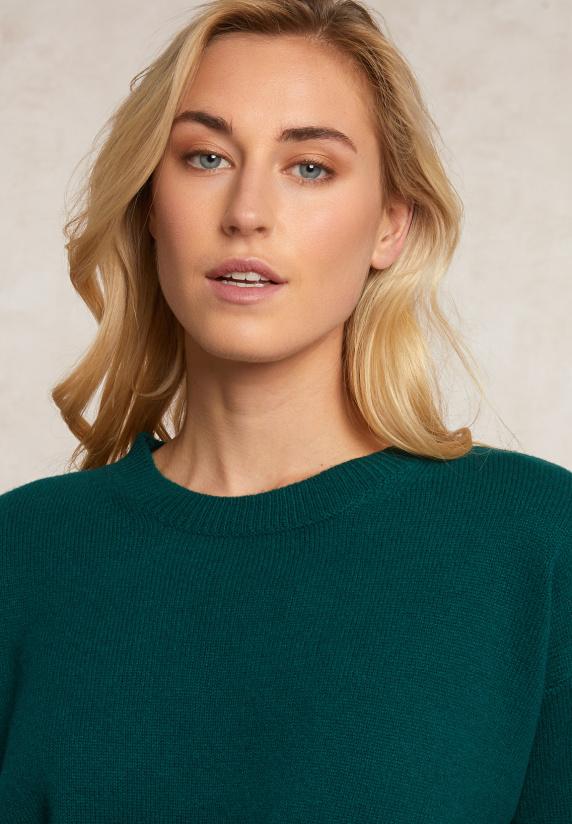 River Woods Lamswollen Trui Ronde Hals Groen