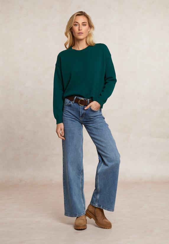 River Woods Lamswollen Trui Ronde Hals Groen