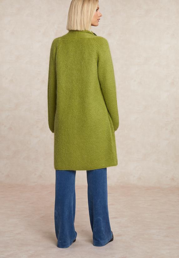 River Woods Lange Cardigan Lange Mouwen Olijfgroen