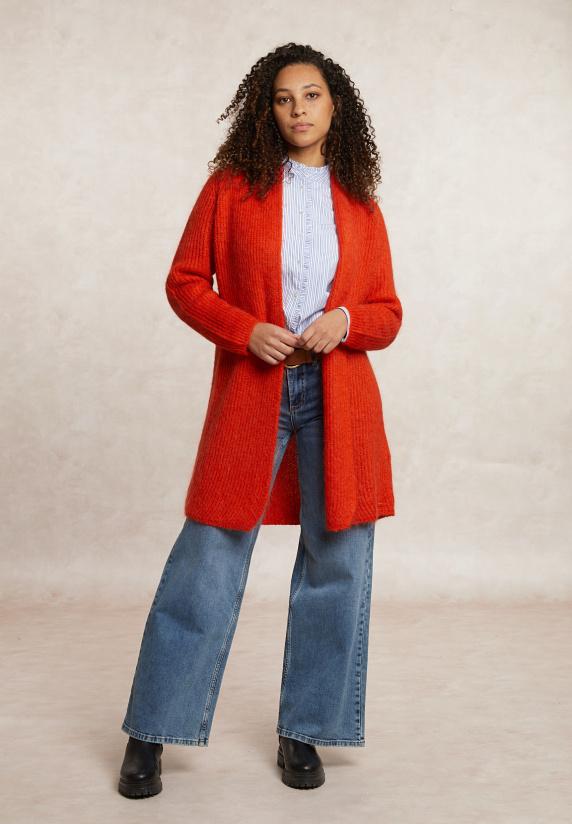 River Woods Lange Cardigan Lange Mouwen Oranje