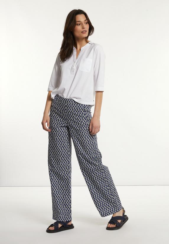 river woods Lange fantasiebroek blauw/wit