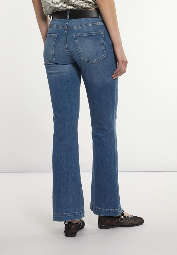 River Woods Lange Flared Jeansbroek Blauw