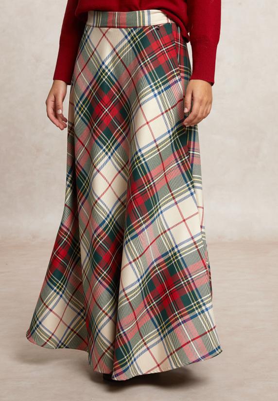 River Woods Lange Geruite Rok Multi