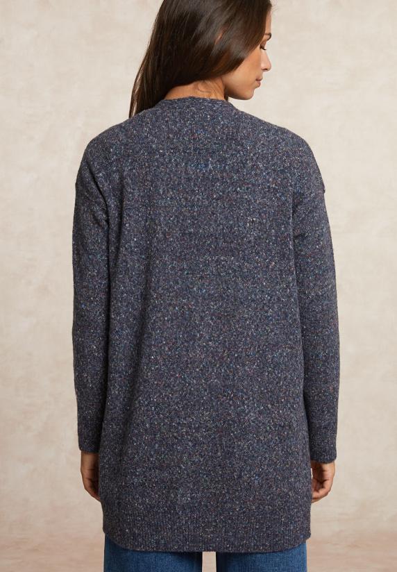 River Woods Lange Gestipte V-hals Cardigan Blauw