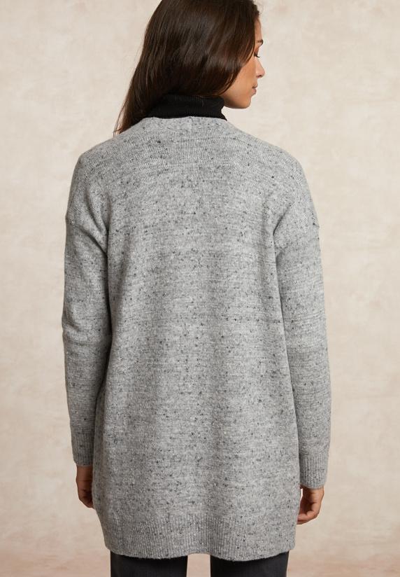 River Woods Lange Gestipte V-hals Cardigan Grijs